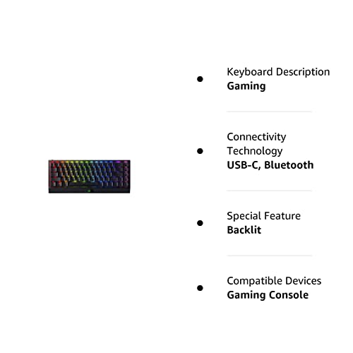 Razer BlackWidow V3 Mini HyperSpeed 65% Wireless Mechanical Gaming Keyboard: Yellow Mechanical Switches - Linear & Silent, 2.4 GHz, Bluetooth, Gaming Keyboards for Windows and Mac Computers (Renewed) - Gapo Goods -