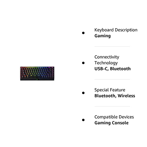 Razer BlackWidow V3 Mini HyperSpeed 65% Wireless Mechanical Gaming Keyboard: Yellow Mechanical Switches - Linear & Silent, 2.4 GHz, Bluetooth, Gaming Keyboards for Windows and Mac Computers (Renewed) - Gapo Goods -