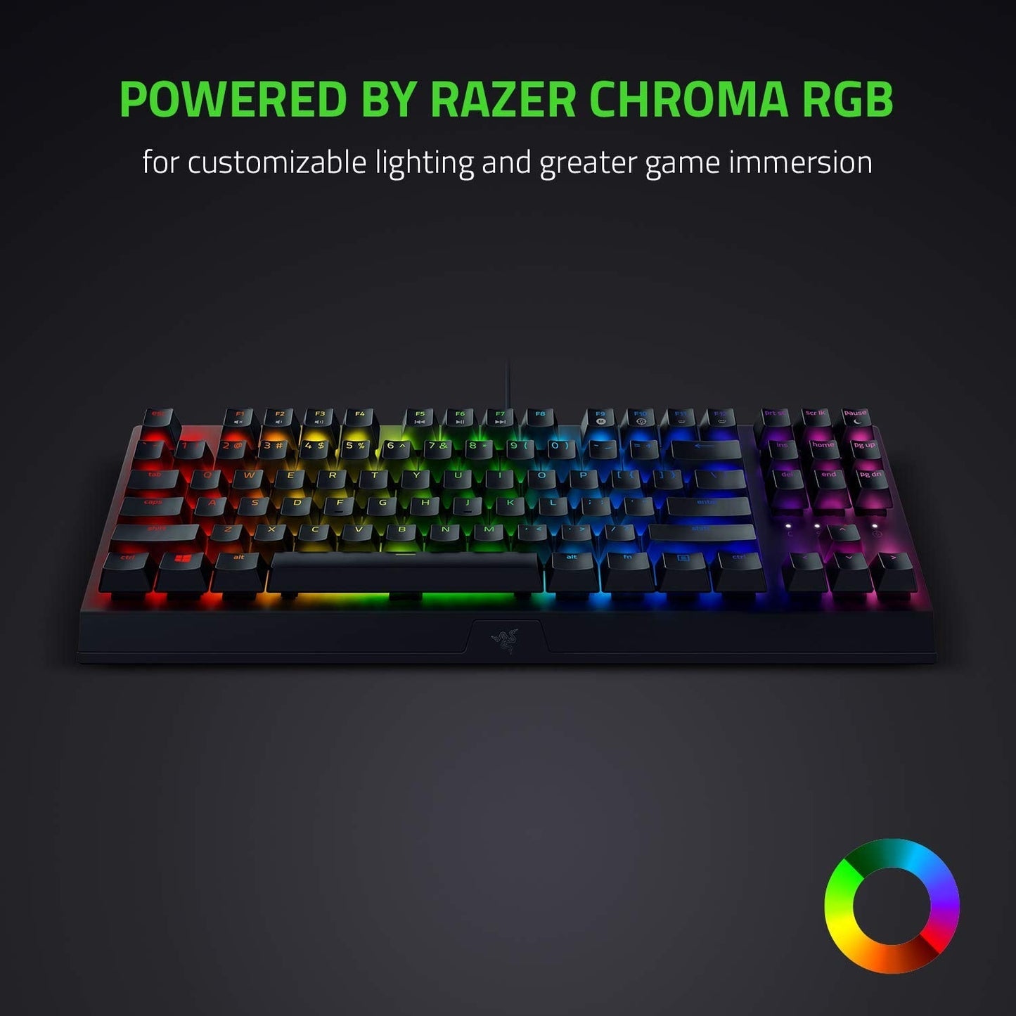 Razer BlackWidow V3 Tenkeyless Mechanical Gaming Keyboard: Razer Mechanical Switches - Chroma RGB Lighting - Compact Form Factor - Programmable Macro Functionality - USB Passthrough (Renewed) - Gapo Goods -