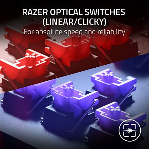 Razer Huntsman V2 Optical Gaming Keyboard: Fastest Linear Optical Switches Gen - 2 w/ Sound Dampeners & 8000Hz Polling Rate - Doubleshot PBT Keycaps - Dedicated Media Keys & Dial - Ergonomic Wrist Rest - Gapo Goods -