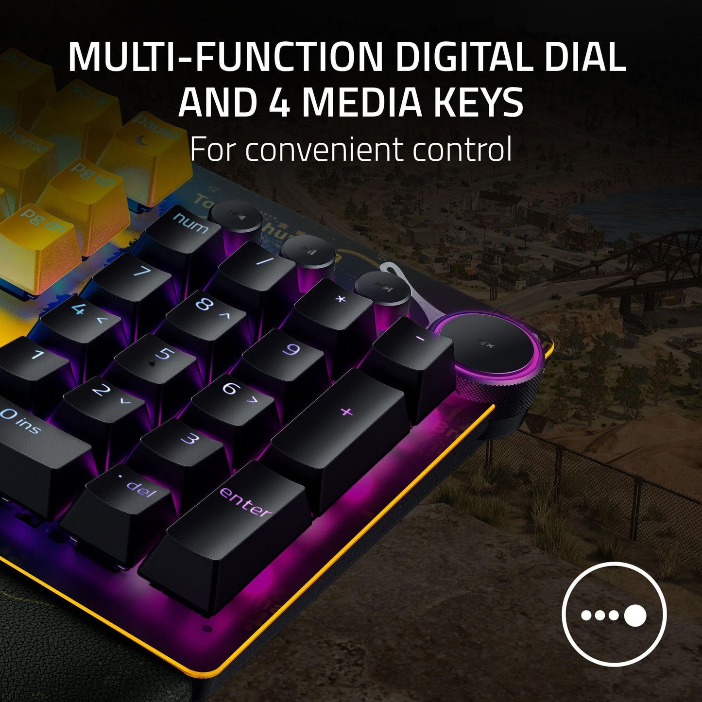 Razer Huntsman V2 Optical Gaming Keyboard: Fastest Linear Optical Switches Gen - 2 w/ Sound Dampeners & 8000Hz Polling Rate - Doubleshot PBT Keycaps - Dedicated Media Keys & Dial - Ergonomic Wrist Rest - Gapo Goods -