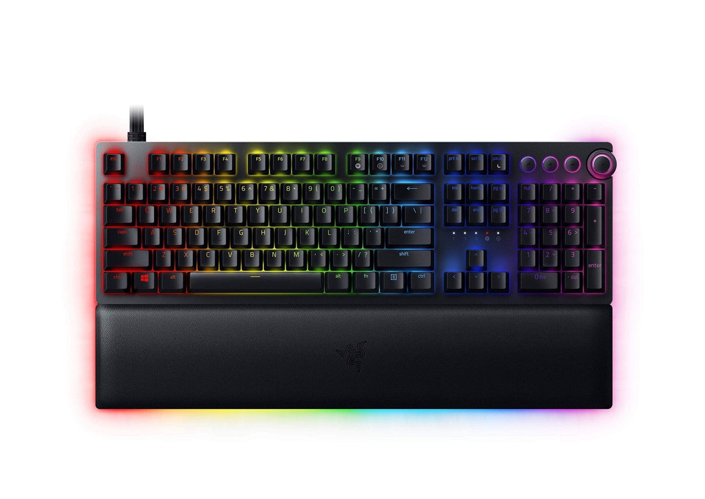 Razer Huntsman V2 Optical Gaming Keyboard: Fastest Linear Optical Switches Gen - 2 w/ Sound Dampeners & 8000Hz Polling Rate - Doubleshot PBT Keycaps - Dedicated Media Keys & Dial - Ergonomic Wrist Rest - Gapo Goods -