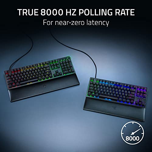 Razer Huntsman V2 Optical Gaming Keyboard: Fastest Linear Optical Switches Gen - 2 w/ Sound Dampeners & 8000Hz Polling Rate - Doubleshot PBT Keycaps - Dedicated Media Keys & Dial - Ergonomic Wrist Rest - Gapo Goods -
