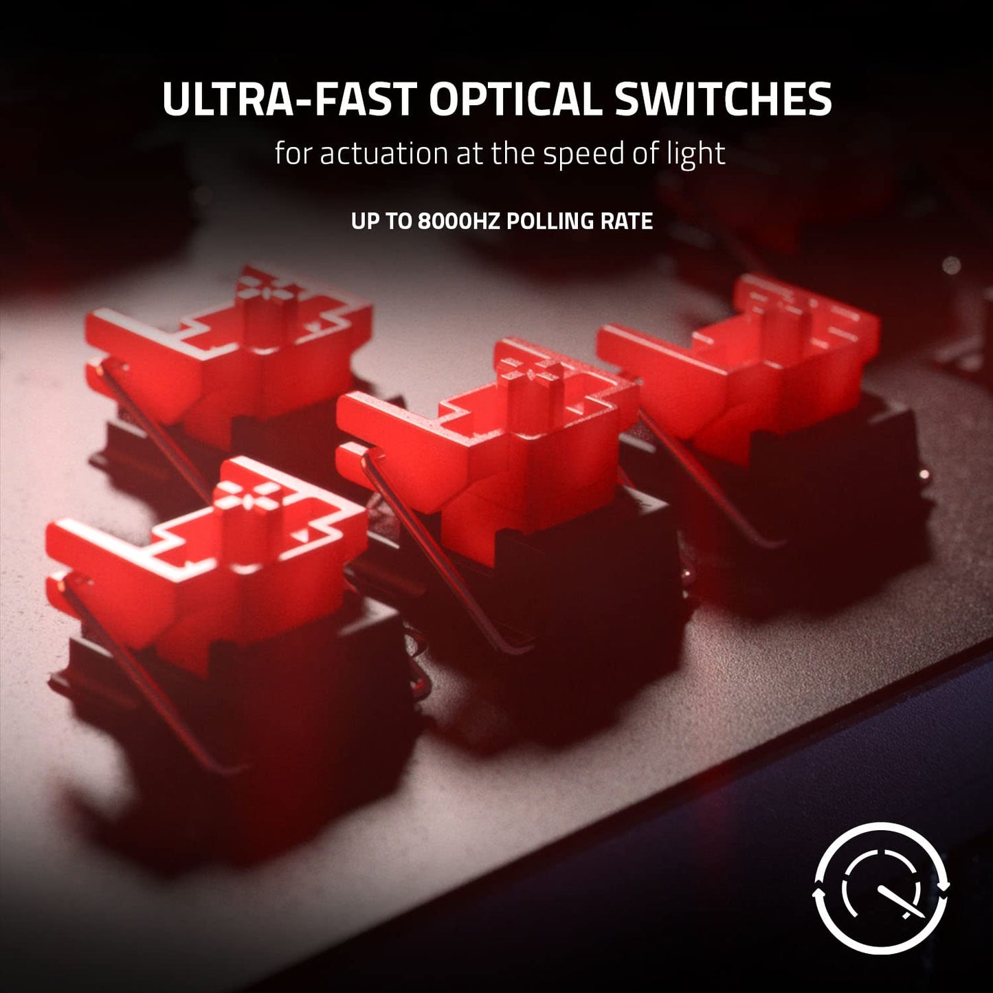 Razer Huntsman V2 Optical Gaming Keyboard: Fastest Linear Optical Switches Gen - 2 w/ Sound Dampeners & 8000Hz Polling Rate - Doubleshot PBT Keycaps - Dedicated Media Keys & Dial - Ergonomic Wrist Rest - Gapo Goods -