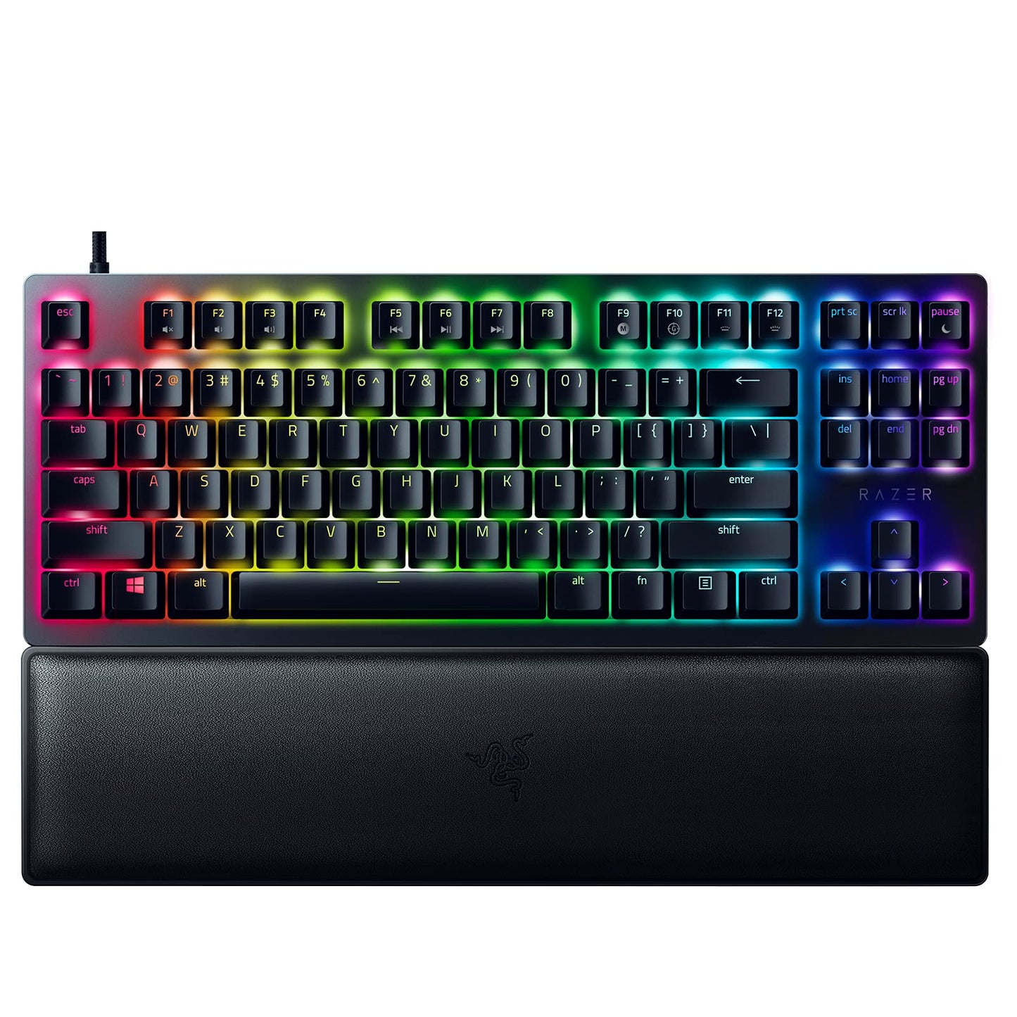 Razer Huntsman V2 Optical Gaming Keyboard: Fastest Linear Optical Switches Gen - 2 w/ Sound Dampeners & 8000Hz Polling Rate - Doubleshot PBT Keycaps - Dedicated Media Keys & Dial - Ergonomic Wrist Rest - Gapo Goods -