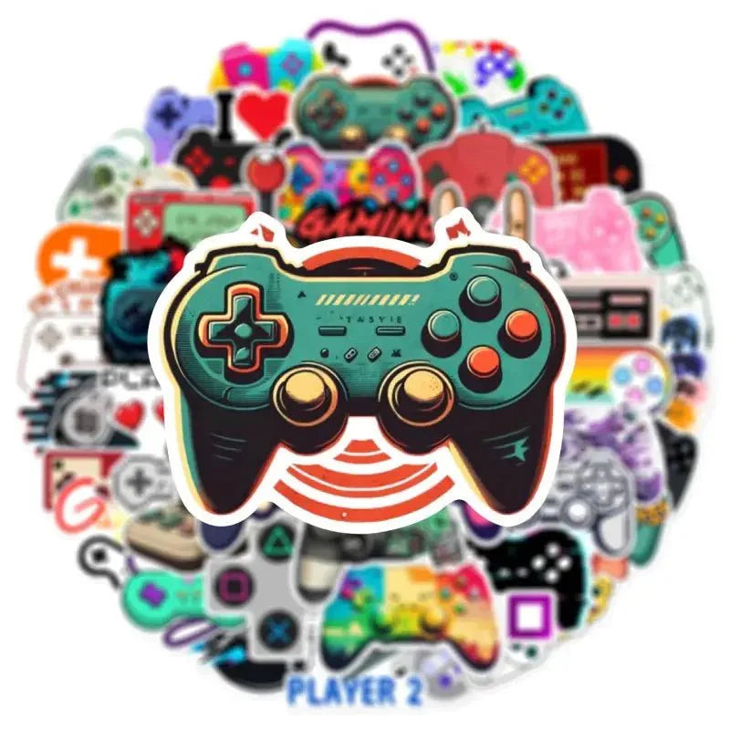 Retro Gamepad Stickers - Durable Vinyl Vintage Sticker Decals for Gadgets Paper products