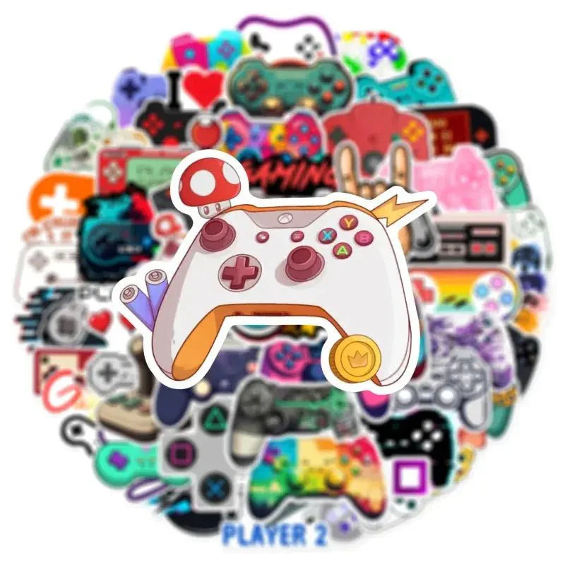 Retro Gamepad Stickers - Durable Vinyl Vintage Sticker Decals for Gadgets Paper products