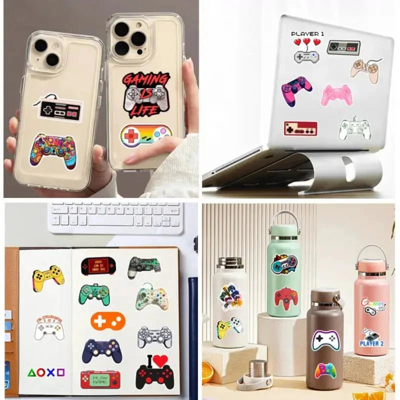Retro Gamepad Stickers - Durable Vinyl Vintage Sticker Decals for Gadgets Paper products