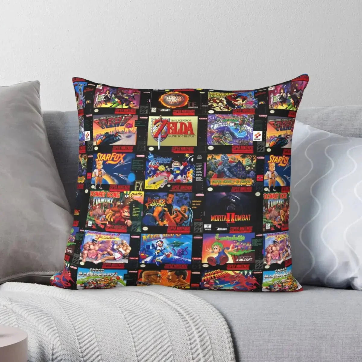 Retro Gaming Boxes Square Pillowcase Polyester Linen Velvet Printed Zip Decor Pillow Case Home Cushion Cover