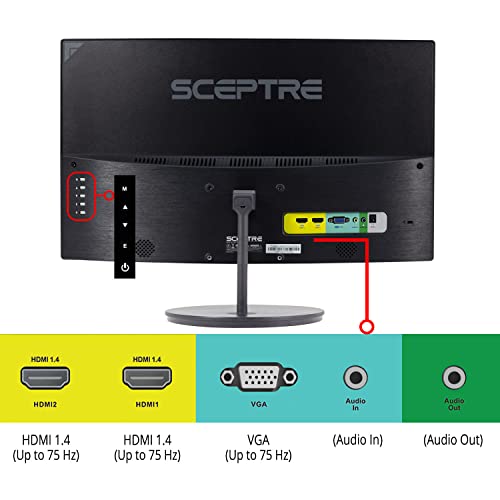 Sceptre Curved 24 - inch Gaming Monitor 1080p R1500 98% sRGB HDMI x2 VGA Build - in Speakers, VESA Wall Mount Machine Black (C248W - 1920RN Series) - Gapo Goods -