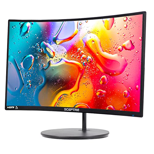 Sceptre Curved 24 - inch Gaming Monitor 1080p R1500 98% sRGB HDMI x2 VGA Build - in Speakers, VESA Wall Mount Machine Black (C248W - 1920RN Series) - Gapo Goods -