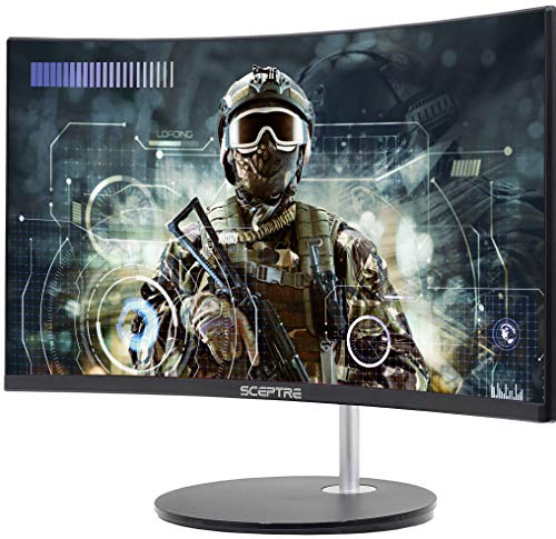 Sceptre Curved 24 - inch Gaming Monitor 1080p R1500 98% sRGB HDMI x2 VGA Build - in Speakers, VESA Wall Mount Machine Black (C248W - 1920RN Series) - Gapo Goods -