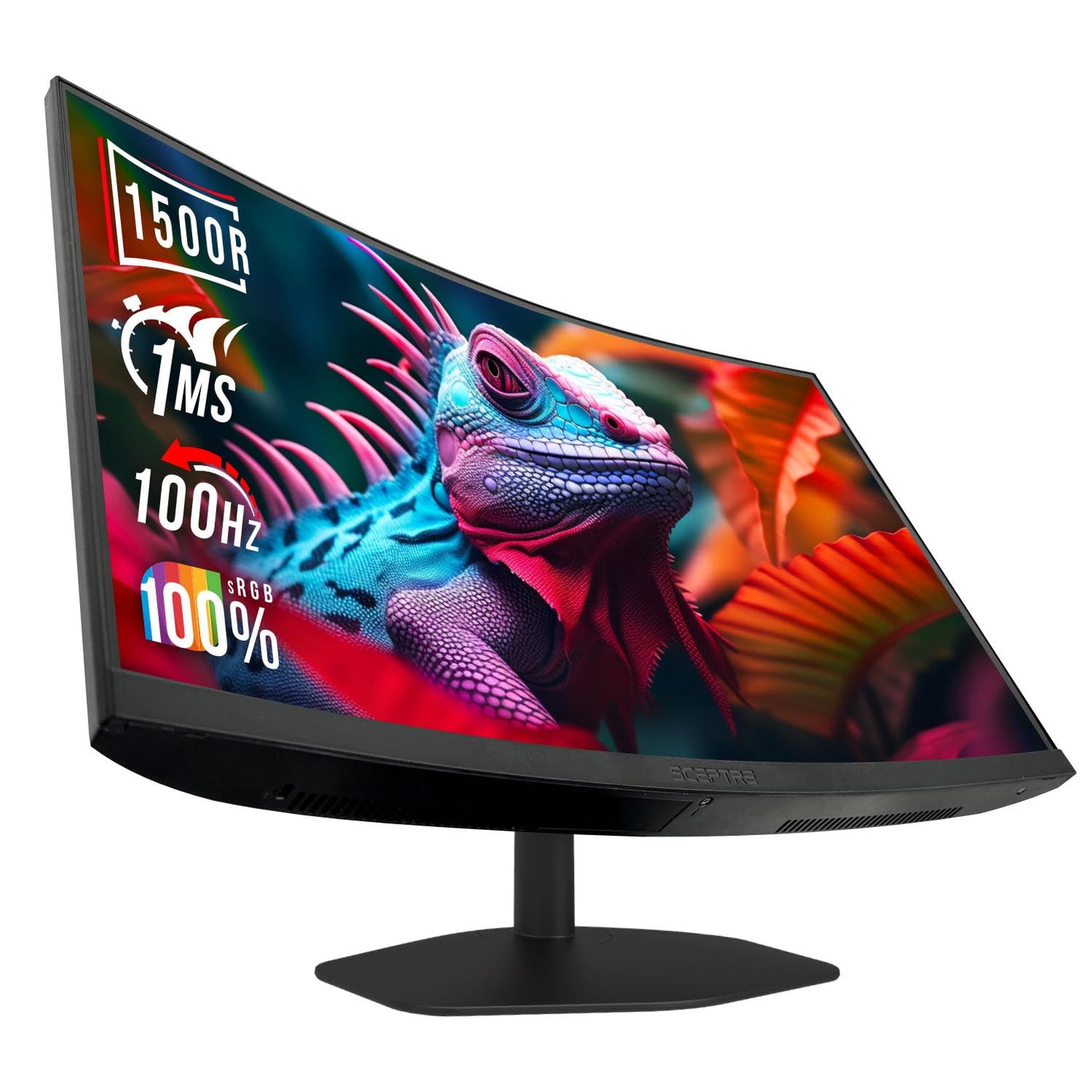 Sceptre Curved 24 - inch Gaming Monitor 1080p R1500 98% sRGB HDMI x2 VGA Build - in Speakers, VESA Wall Mount Machine Black (C248W - 1920RN Series) - Gapo Goods -