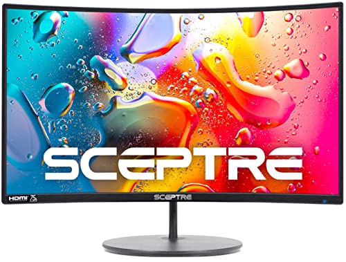 Sceptre Curved 24 - inch Gaming Monitor 1080p R1500 98% sRGB HDMI x2 VGA Build - in Speakers, VESA Wall Mount Machine Black (C248W - 1920RN Series) - Gapo Goods -