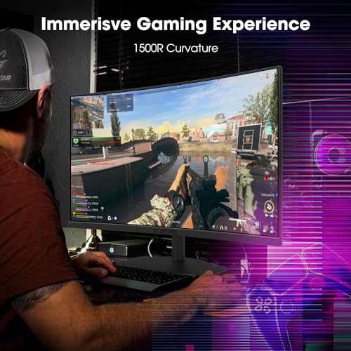 Sceptre Curved 24 - inch Gaming Monitor 1080p R1500 98% sRGB HDMI x2 VGA Build - in Speakers, VESA Wall Mount Machine Black (C248W - 1920RN Series) - Gapo Goods -