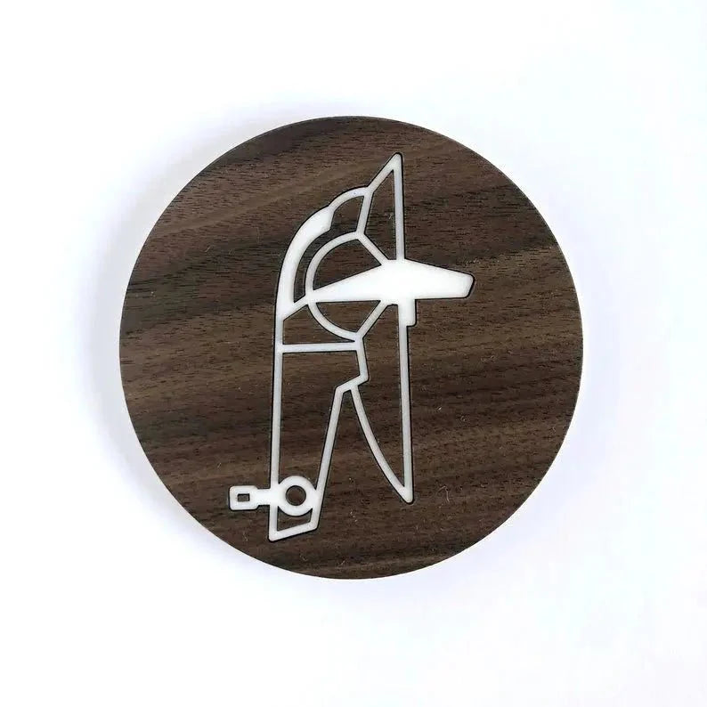 Star Wars Coasters – Walnut & Acrylic Laser Cut Movie Symbol Set for Fans Collectible