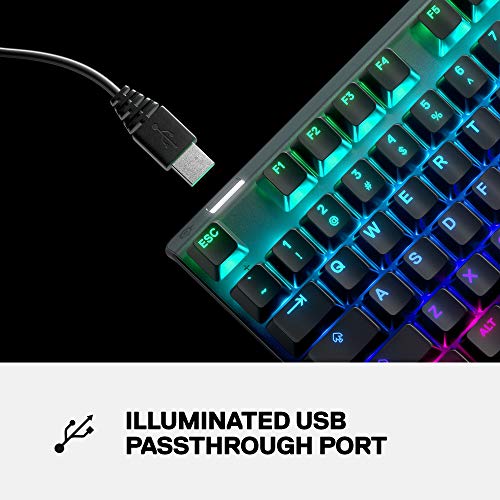 SteelSeries Apex 7 TKL Compact Mechanical Gaming Keyboard – OLED Smart Display – USB Passthrough and Media Controls – Linear and Quiet – RGB Backlit (Red Switch) - Gapo Goods -