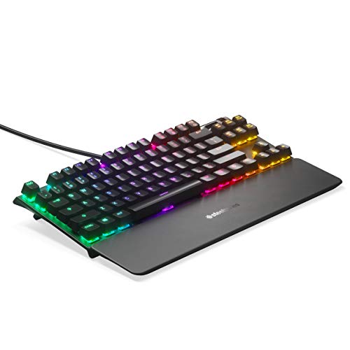 SteelSeries Apex 7 TKL Compact Mechanical Gaming Keyboard – OLED Smart Display – USB Passthrough and Media Controls – Linear and Quiet – RGB Backlit (Red Switch) - Gapo Goods -