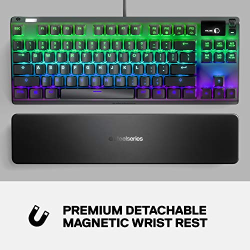 SteelSeries Apex 7 TKL Compact Mechanical Gaming Keyboard – OLED Smart Display – USB Passthrough and Media Controls – Linear and Quiet – RGB Backlit (Red Switch) - Gapo Goods -