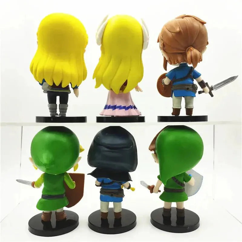 The Legend of Zelda 6 Pcs/Set 10cm Q Version Link Princess Zelda Figure Game Decoration Anime Ornaments Model Collection Dolls - Gapo Goods -
