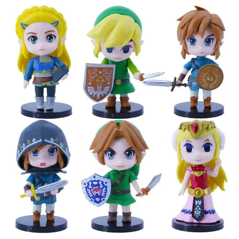 The Legend of Zelda 6 Pcs/Set 10cm Q Version Link Princess Zelda Figure Game Decoration Anime Ornaments Model Collection Dolls - Gapo Goods -