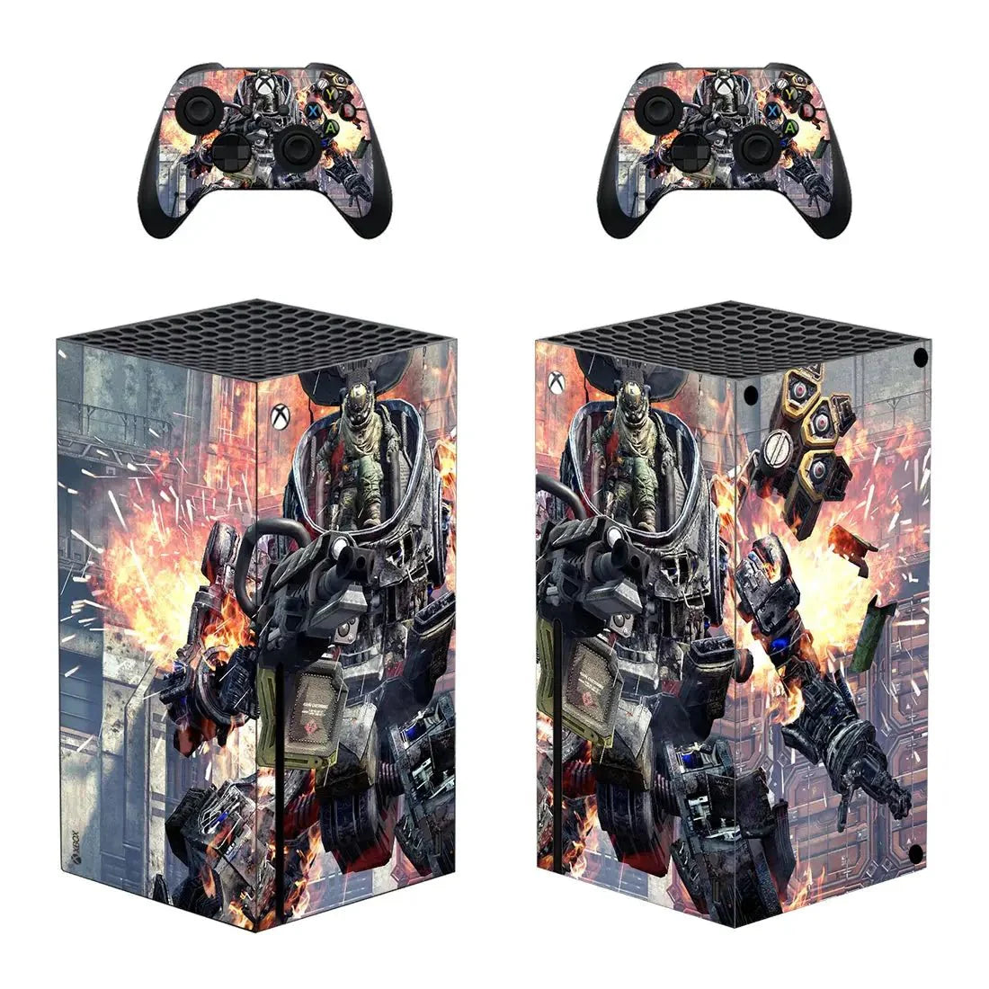 Titanfall Skin Sticker Decal Cover for Xbox Series X Console and 2 Controllers Skins Vinyl Dark Blue