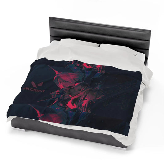 Valorant Dark Velveteen Blanket 60" × 80"