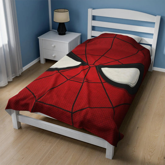Velveteen Spider Blanket - Luxury Home Blanket | Printed Superhero Throw, Snuggle Sofa Throw 60" × 80" Blanket