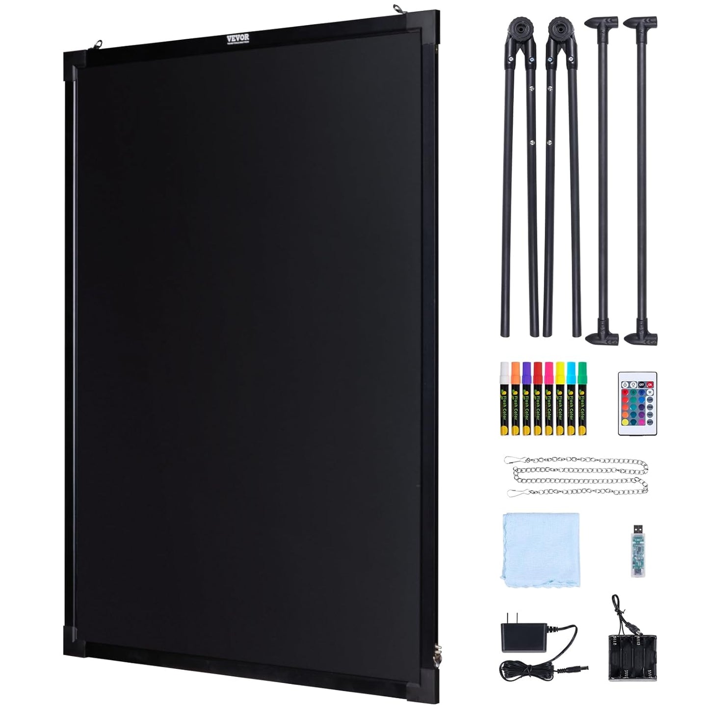 LED Message Board - Lighted Chalkboard With Remote Control Display & Fluorescent Markers Home Decor