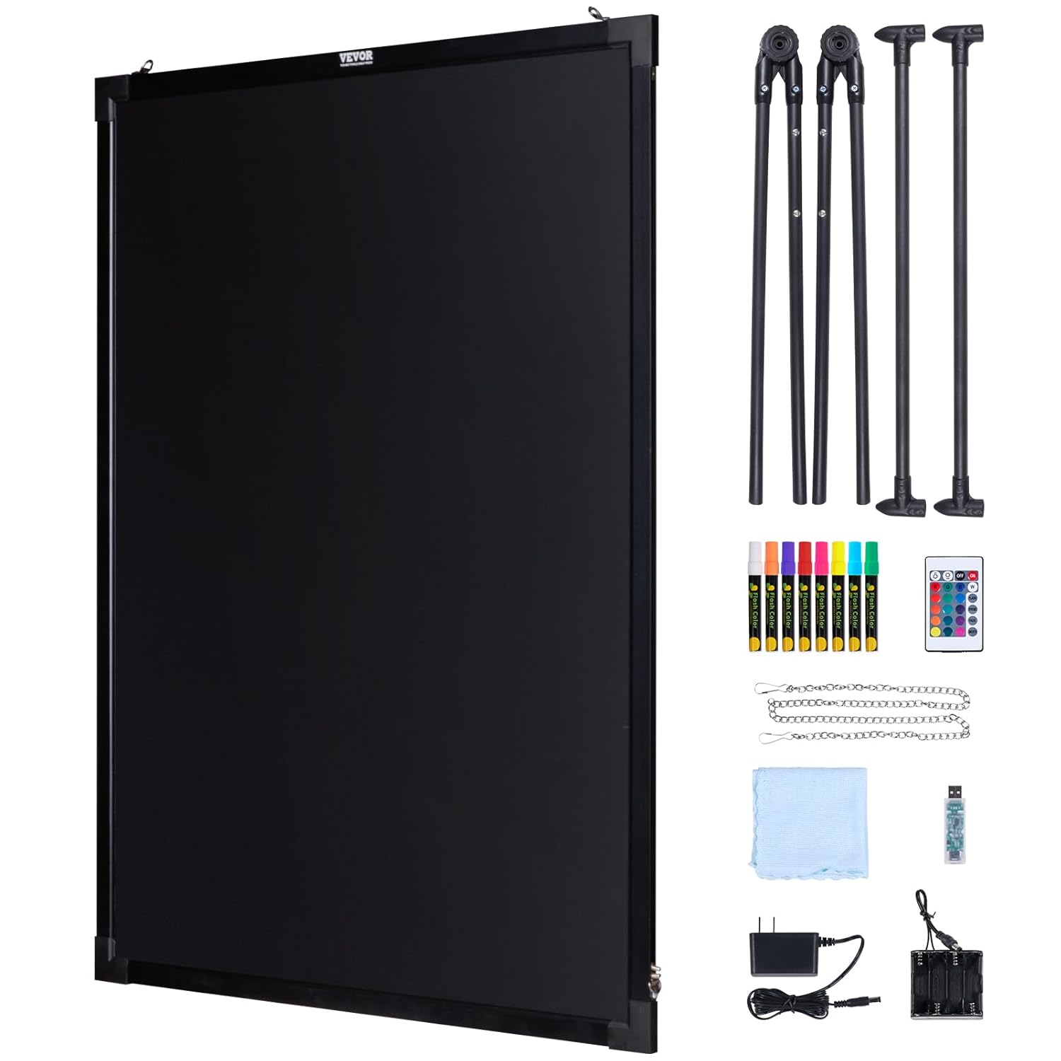 LED Message Board - Lighted Chalkboard With Remote Control Display & Fluorescent Markers Home Decor