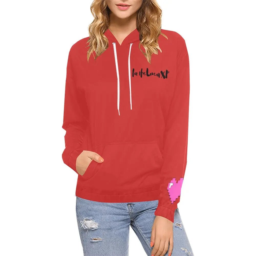 Women's Love XP Print Hoodie (Model H13) - Gapo Goods - Hoodies