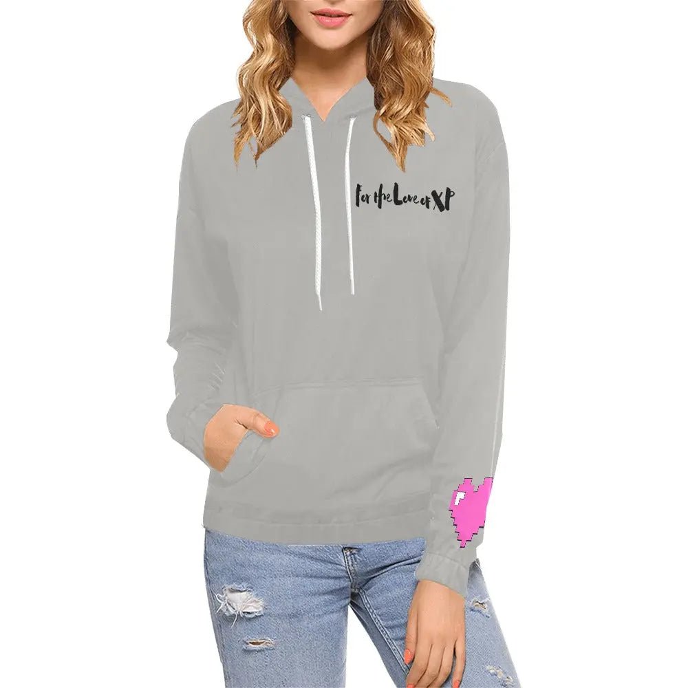 Women's Love XP Print Hoodie (Model H13) - Gapo Goods - Hoodies