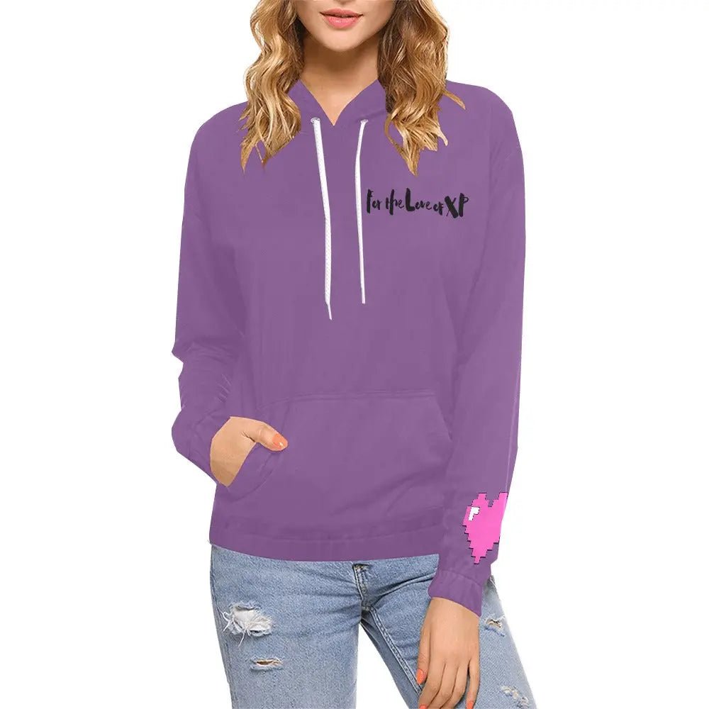 Women's Love XP Print Hoodie (Model H13) - Gapo Goods - Hoodies