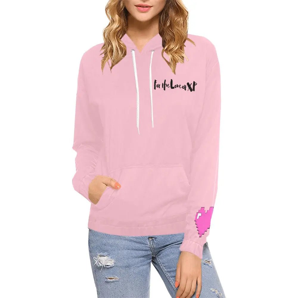 Women's Love XP Print Hoodie (Model H13) - Gapo Goods - Hoodies