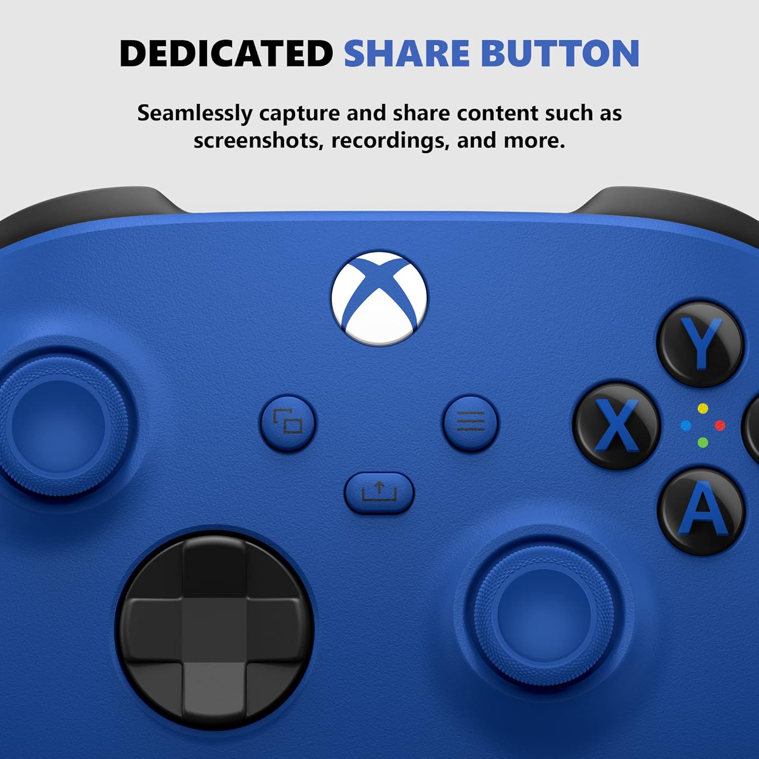 Xbox Wireless Controller - Shock Blue Gamepad With Bluetooth, USB-C & Hybrid D-Pad Gaming Accessories