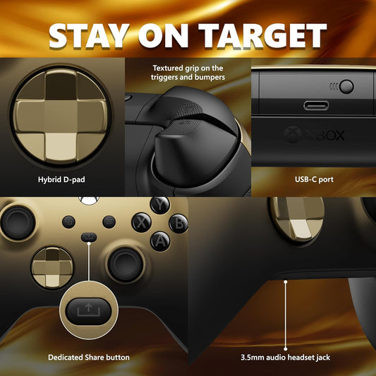 Xbox Wireless Controller - Shock Blue Gamepad With Bluetooth, USB-C & Hybrid D-Pad Gaming Accessories