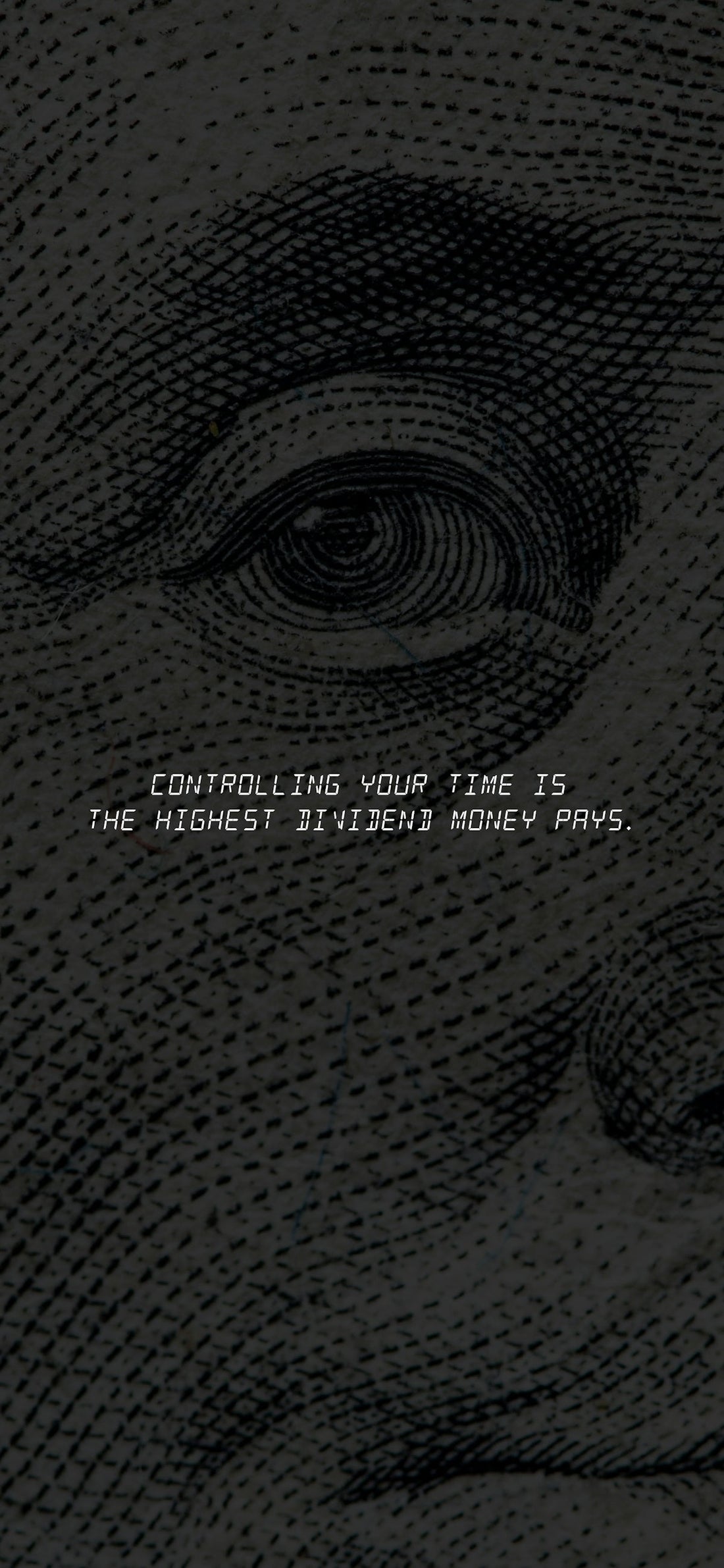 dollar bill portrait with overlaid quote
