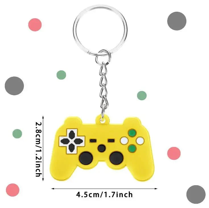 Yellow game controller keychain mini replica featuring buttons and joysticks from Gapo Goods