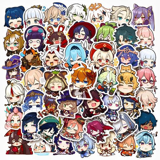 10/50pcs Cute Genshin Impact Stickers Anime - Gapo Goods - 