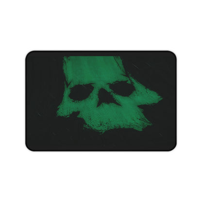 Green Brushstroke Skull Desk Mat — Pirate Gaming Mousepad