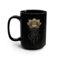 Dark Souls inspired Black 15oz Ceramic Mug — 'The Deeper the Roots, the Darker the Truth' Inspirational Quote