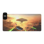 LED Gaming Mouse Pad with Wireless Charger — Sci‑Fi Battlefront Desk Mat