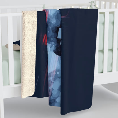 Car Drift Sherpa Blanket — Retro Night Racing Design