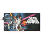 Star Wars-themed mouse pad with characters and the 'Star Wars' logo on a white background.
