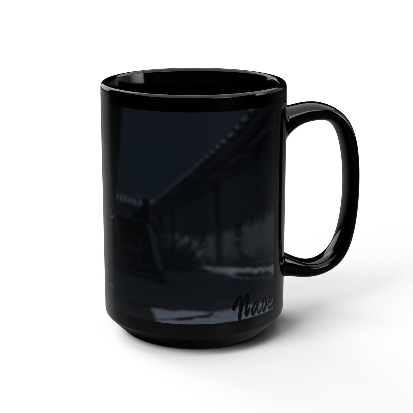 Taza Negra Naoe Shadow Assassin — Taza de Café de Arte Oscuro Ninja de 15 oz