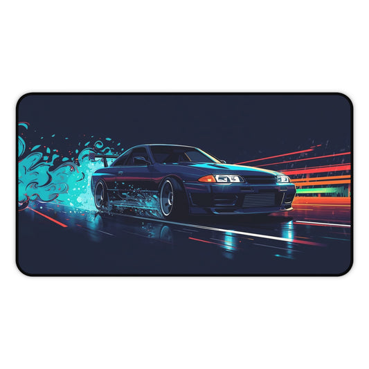 Racing Night Desk Mat — Retro Sports Car Gamer Mouse Pad