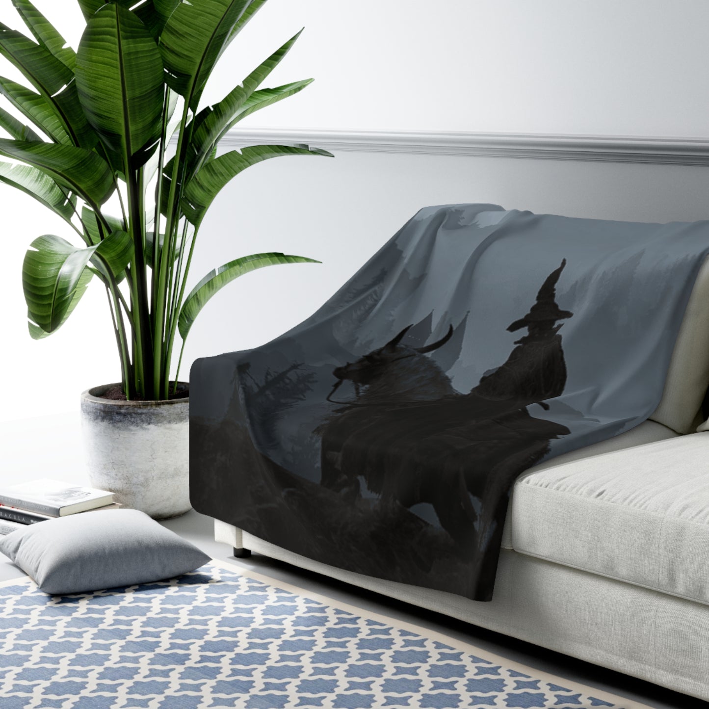 Mystical Forest Sherpa Fleece Blanket - Cozy Adventure Throw for Nature Lovers