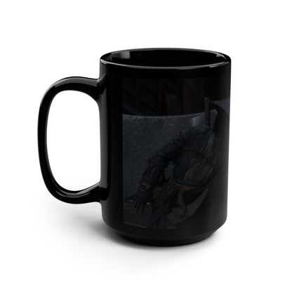 Taza Negra Naoe Shadow Assassin — Taza de Café de Arte Oscuro Ninja de 15 oz