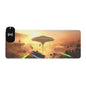 LED Gaming Mouse Pad with Wireless Charger — Sci‑Fi Battlefront Desk Mat