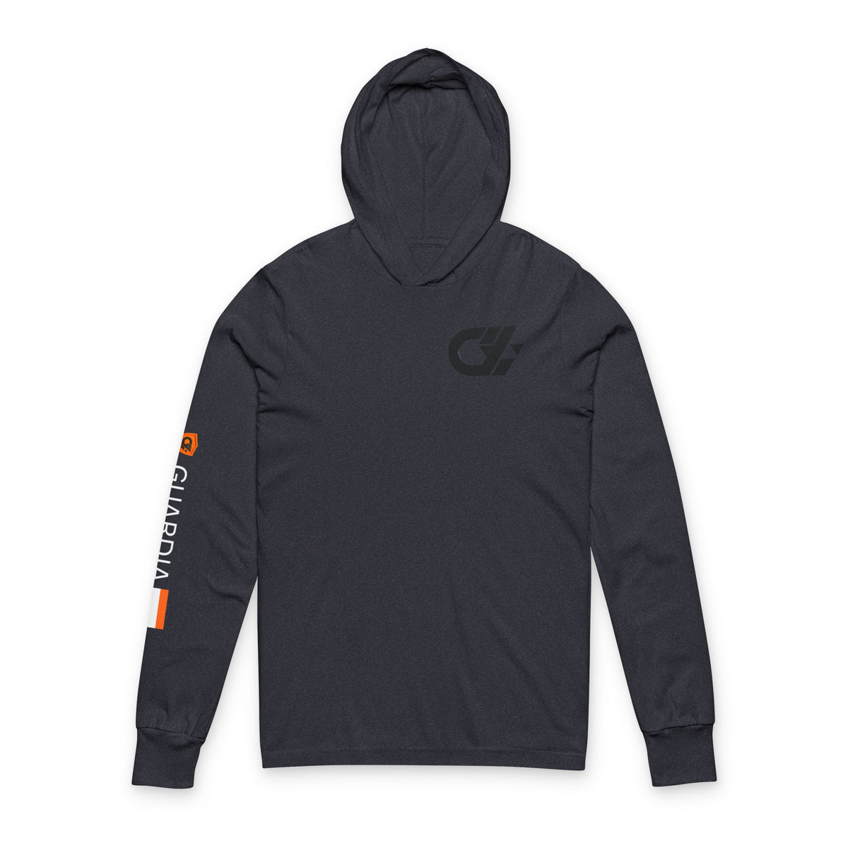 Racer Tech Hooded Long Sleeve Tee — Subtle Logo & Sleeve Stripe